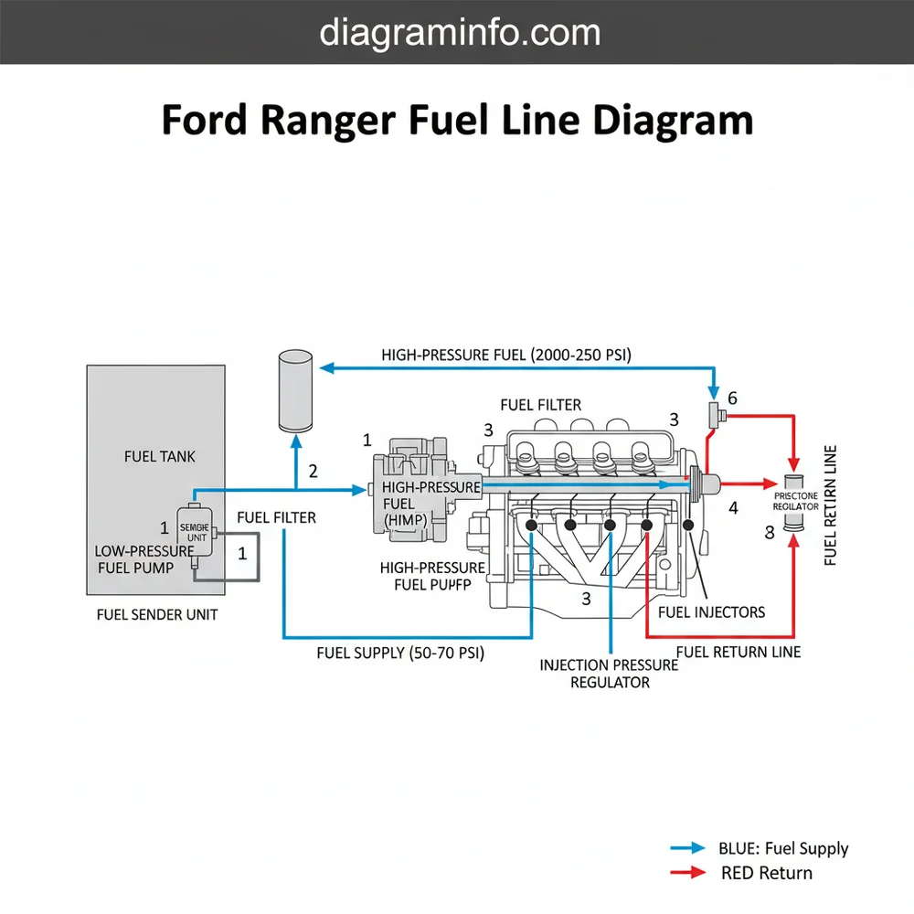 ford ranger fuel line diagram diagram with labeled components and explanations