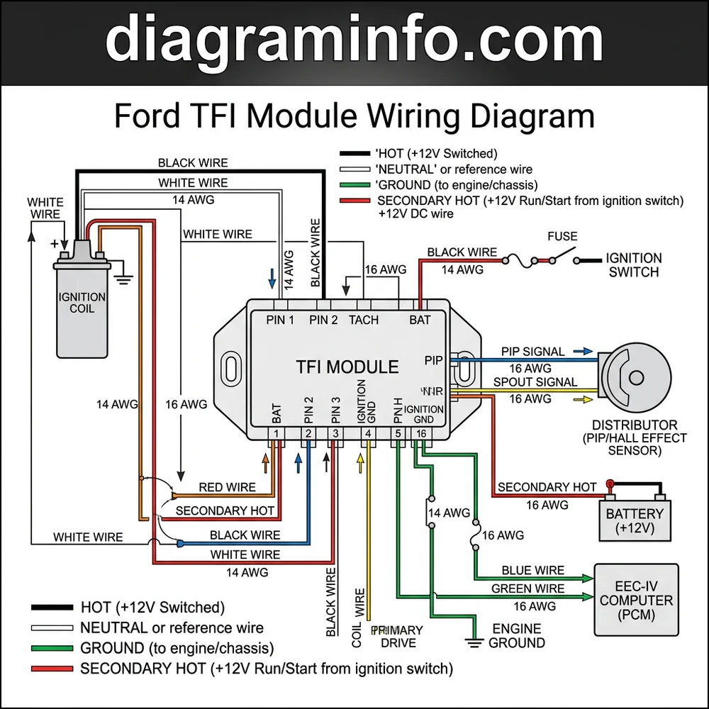 ford tfi module wiring diagram diagram with labeled components and explanations