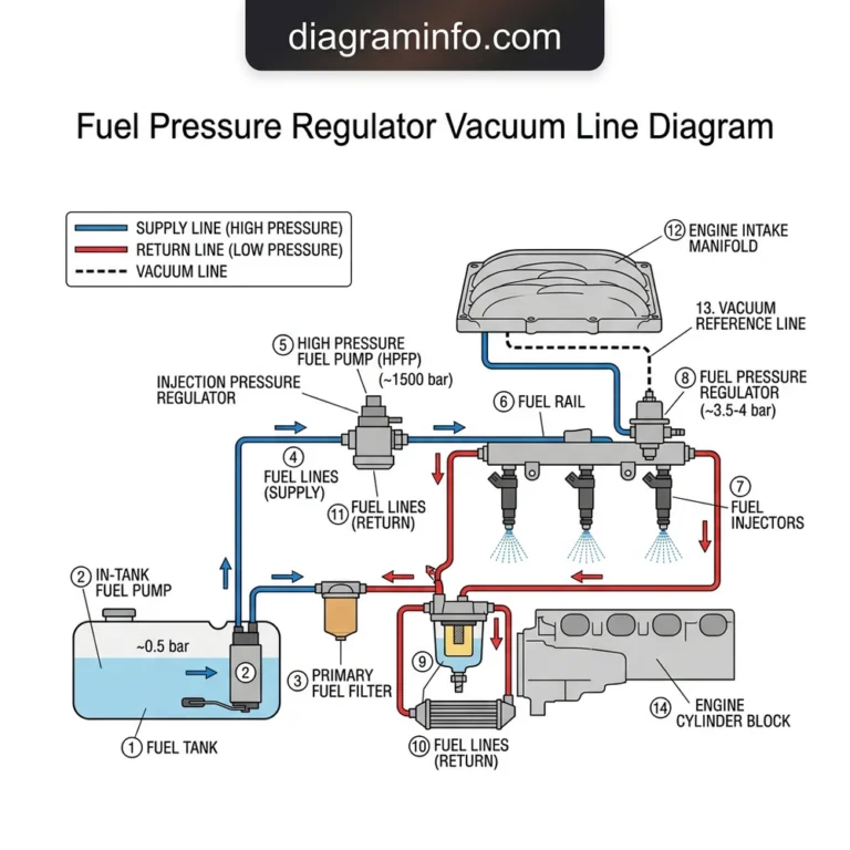 fuel pressure regulator vacuum line diagram diagram with labeled components and explanations