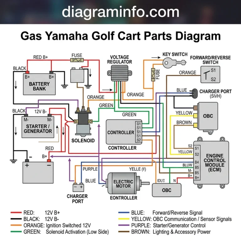 gas yamaha golf cart parts diagram diagram with labeled components and explanations