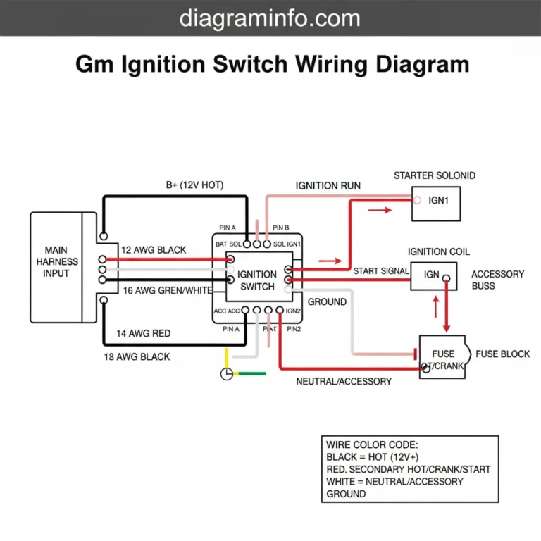 gm ignition switch wiring diagram diagram with labeled components and explanations