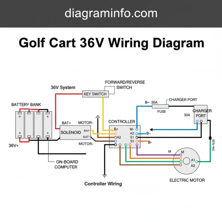 golf cart 36v wiring diagram diagram with labeled components and explanations