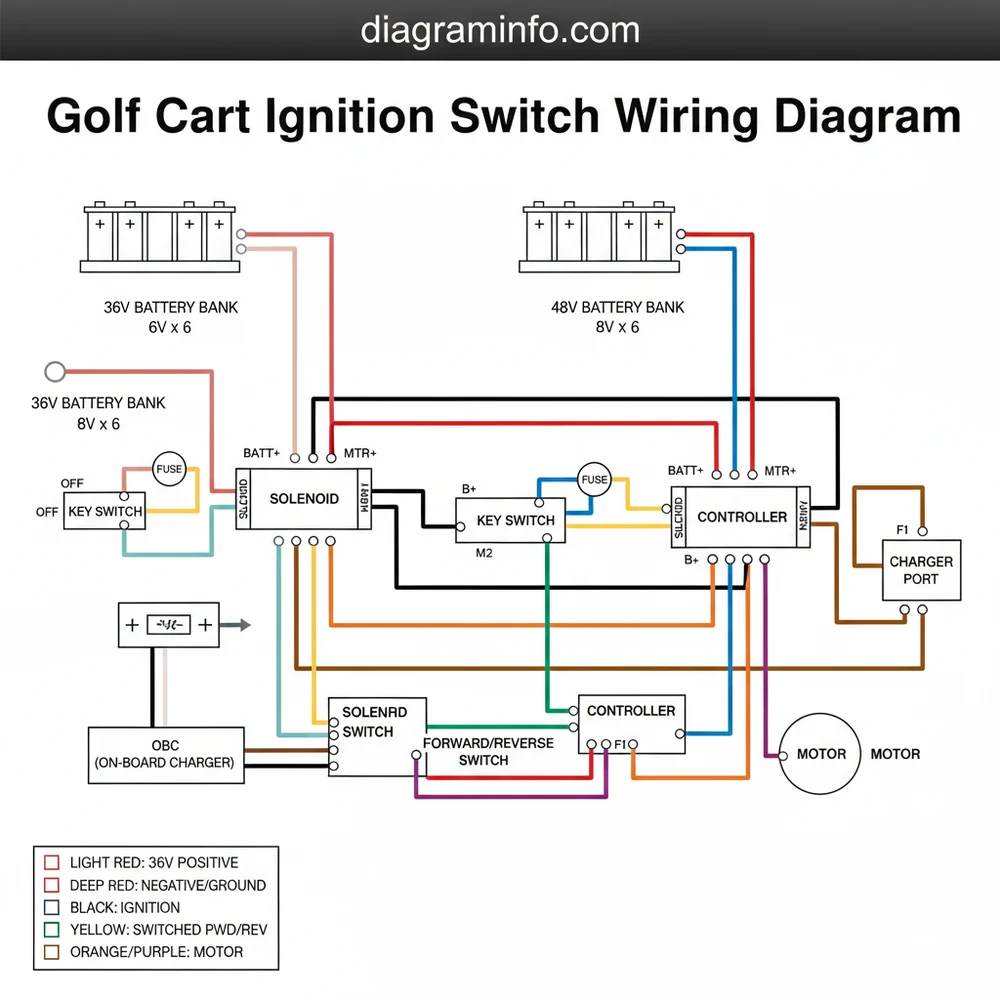 golf cart ignition switch wiring diagram diagram with labeled components and explanations