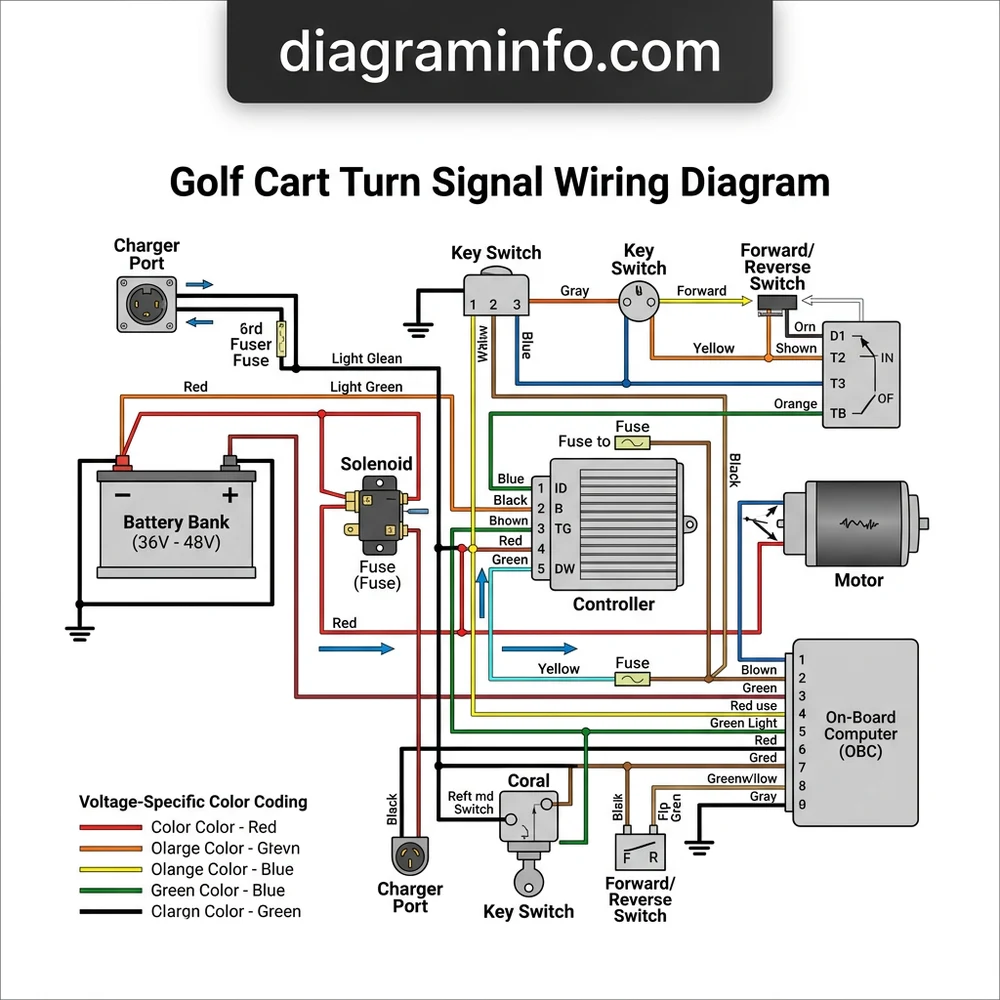 golf cart turn signal wiring diagram diagram with labeled components and explanations