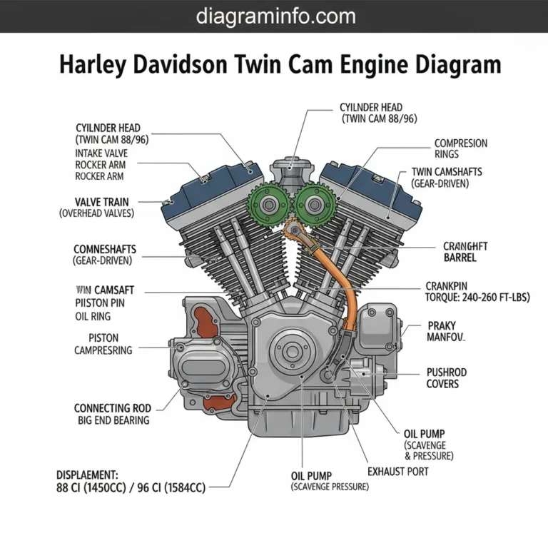 harley davidson twin cam engine diagram diagram with labeled components and explanations