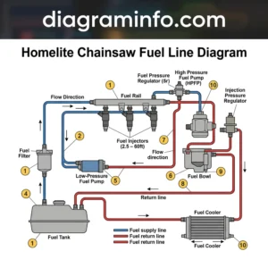 homelite chainsaw fuel line diagram diagram with labeled components and explanations