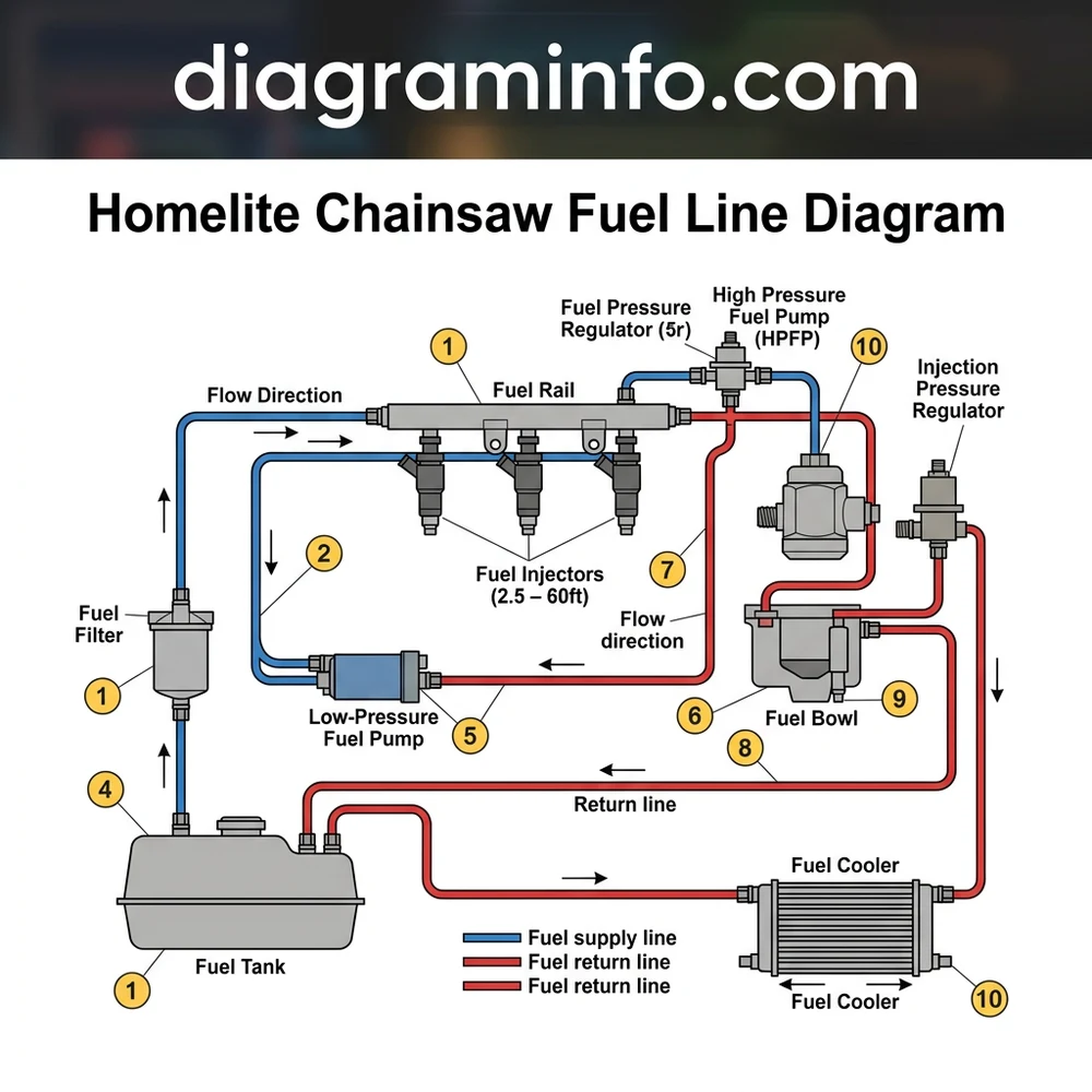 homelite chainsaw fuel line diagram diagram with labeled components and explanations