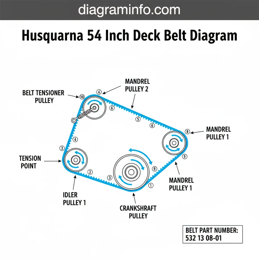 Husqvarna 54-Inch Deck Belt Diagram: Proper Routing 2026