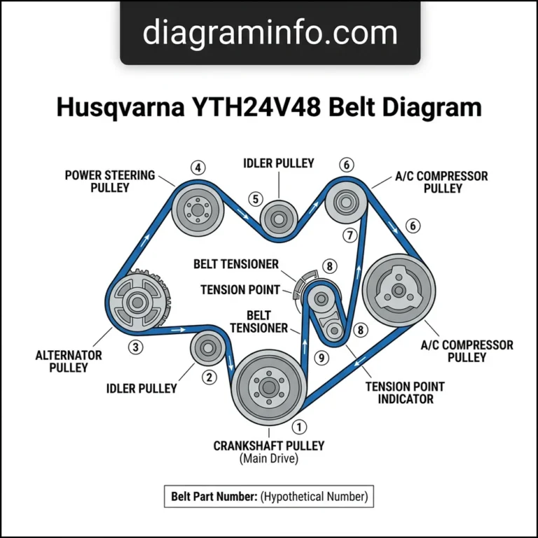 husqvarna yth24v48 belt diagram diagram with labeled components and explanations