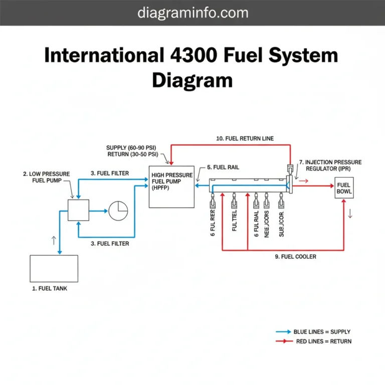 international 4300 fuel system diagram diagram with labeled components and explanations