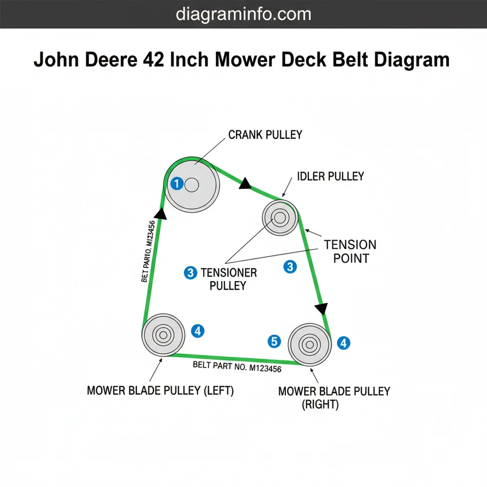 john deere 42 inch mower deck belt diagram diagram with labeled components and explanations