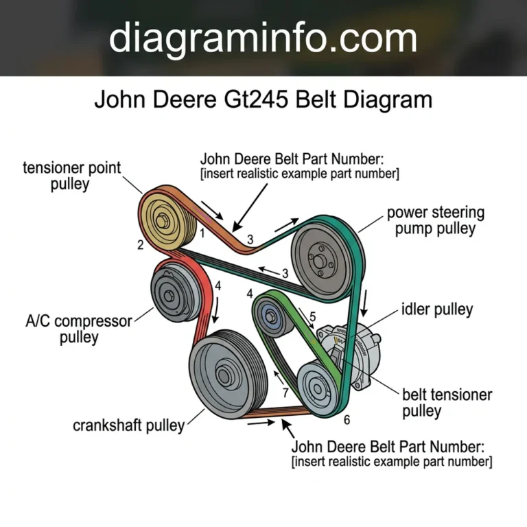 john deere gt245 belt diagram diagram with labeled components and explanations