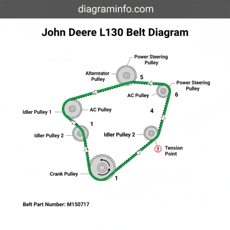 john deere l130 belt diagram diagram with labeled components and explanations