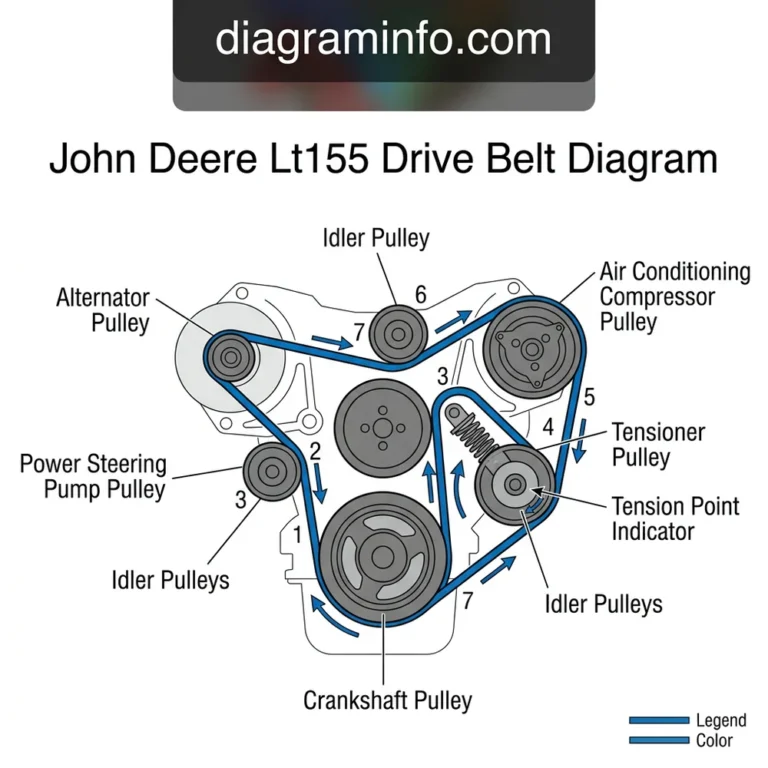 john deere lt155 drive belt diagram diagram with labeled components and explanations