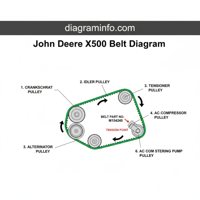 john deere x500 belt diagram diagram with labeled components and explanations