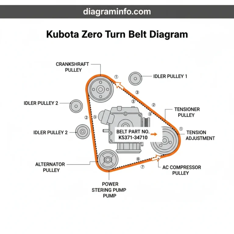 kubota zero turn belt diagram diagram with labeled components and explanations