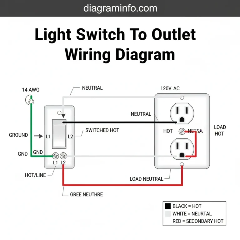 light switch to outlet wiring diagram diagram with labeled components and explanations