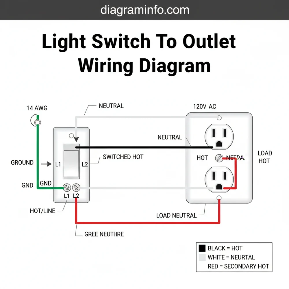 Single-Pole Switch to Outlet Wiring Diagram: Pinout Guide 2026