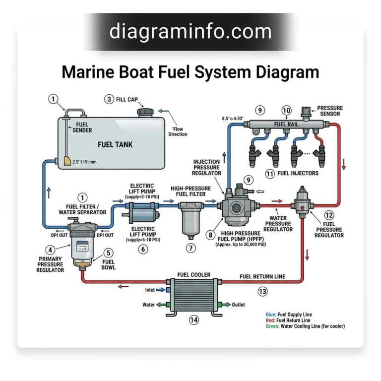 marine boat fuel system diagram diagram with labeled components and explanations