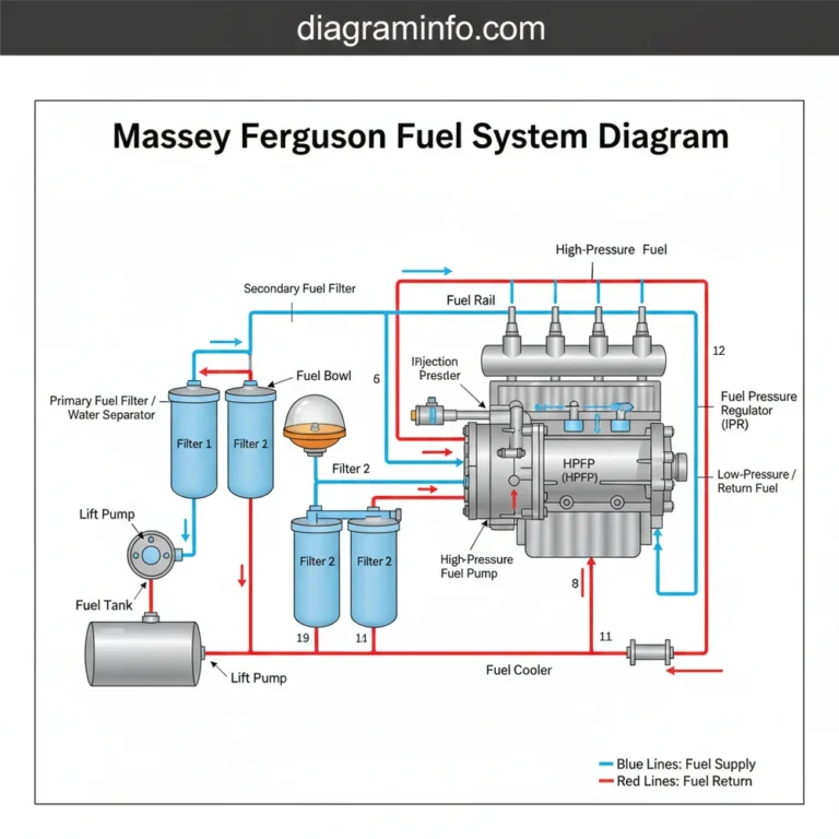 massey ferguson fuel system diagram diagram with labeled components and explanations