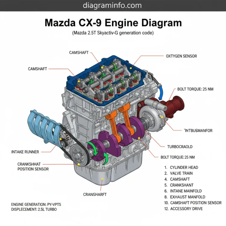 mazda cx 9 engine diagram diagram with labeled components and explanations