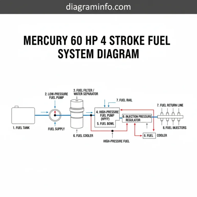 mercury 60 hp 4 stroke fuel system diagram diagram with labeled components and explanations