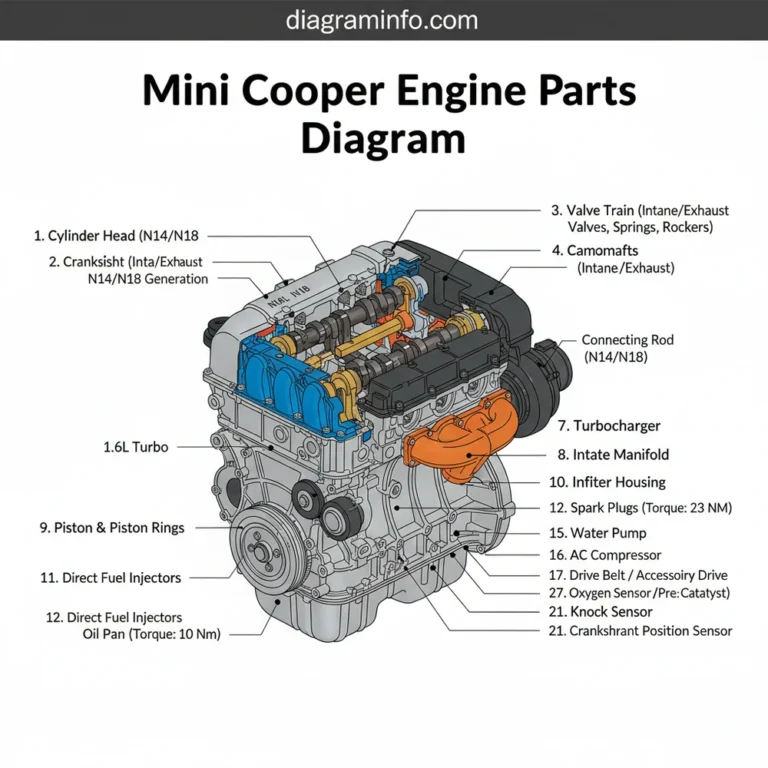 mini cooper engine parts diagram diagram with labeled components and explanations