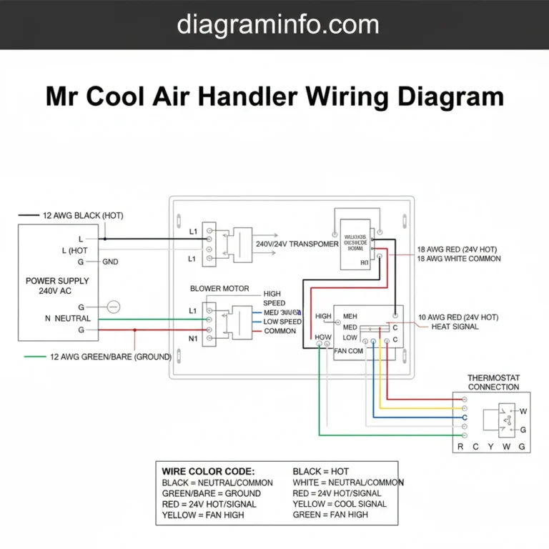 mr cool air handler wiring diagram diagram with labeled components and explanations