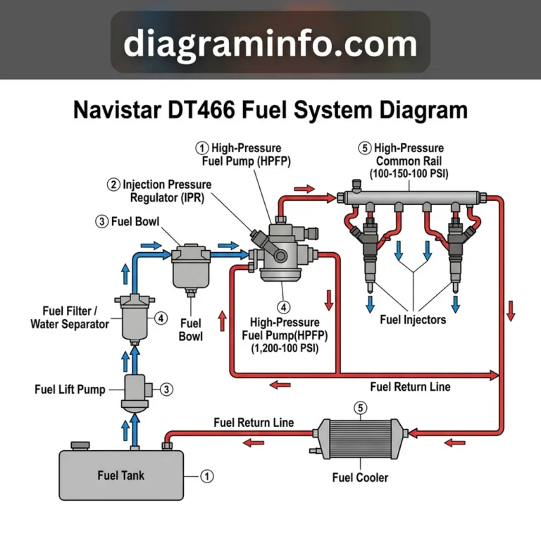 navistar dt466 fuel system diagram diagram with labeled components and explanations