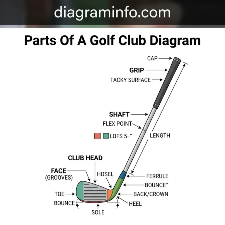 parts of a golf club diagram diagram with labeled components and explanations