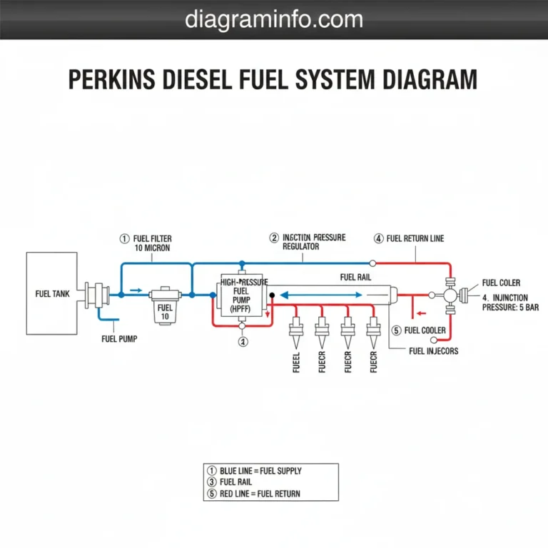 perkins diesel fuel system diagram diagram with labeled components and explanations