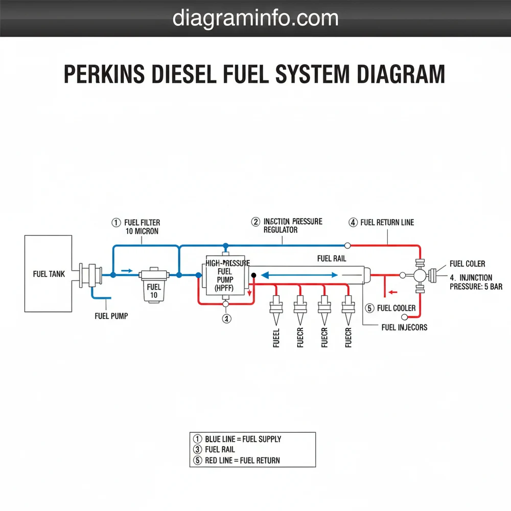 perkins diesel fuel system diagram diagram with labeled components and explanations