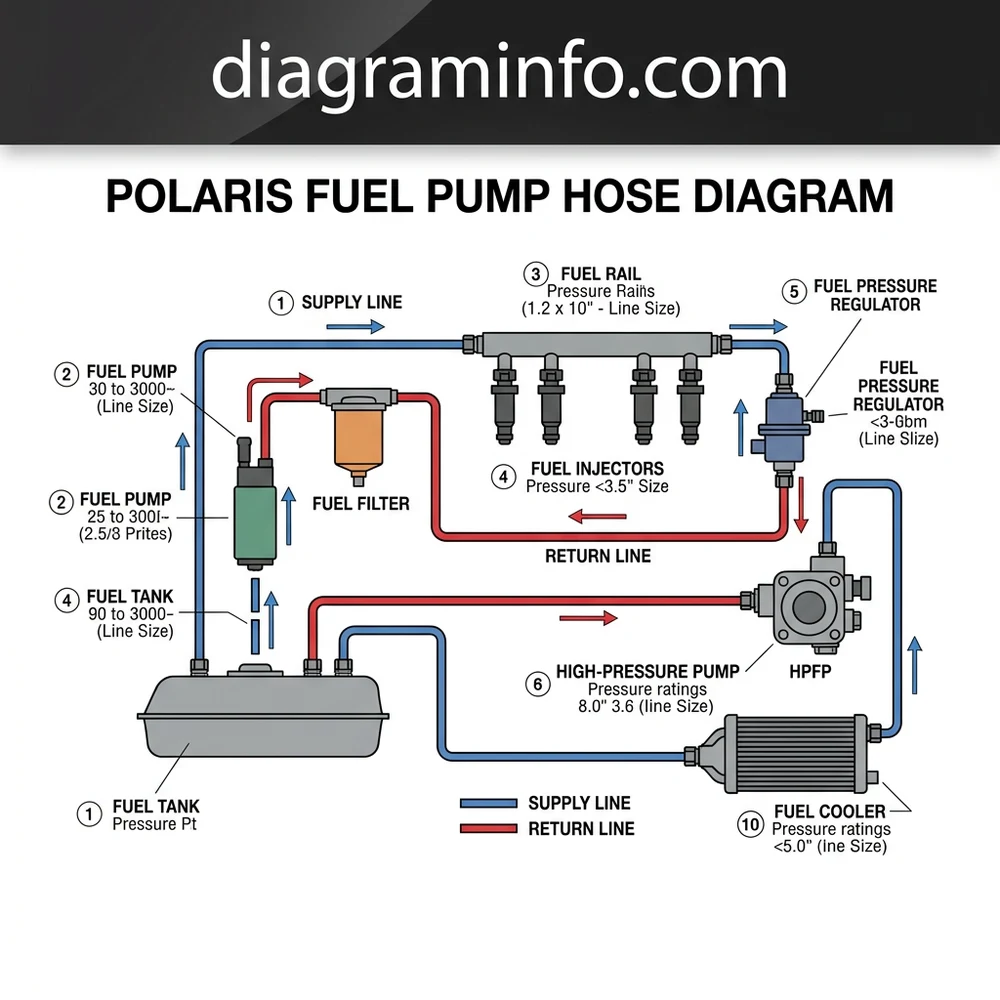 polaris fuel pump hose diagram diagram with labeled components and explanations