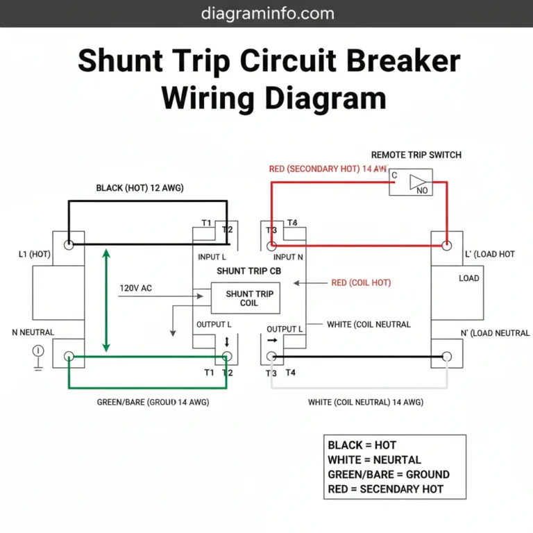 shunt trip circuit breaker wiring diagram diagram with labeled components and explanations