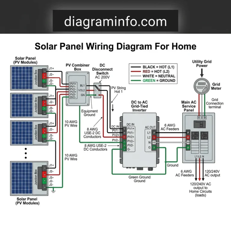 solar panel wiring diagram for home diagram with labeled components and explanations