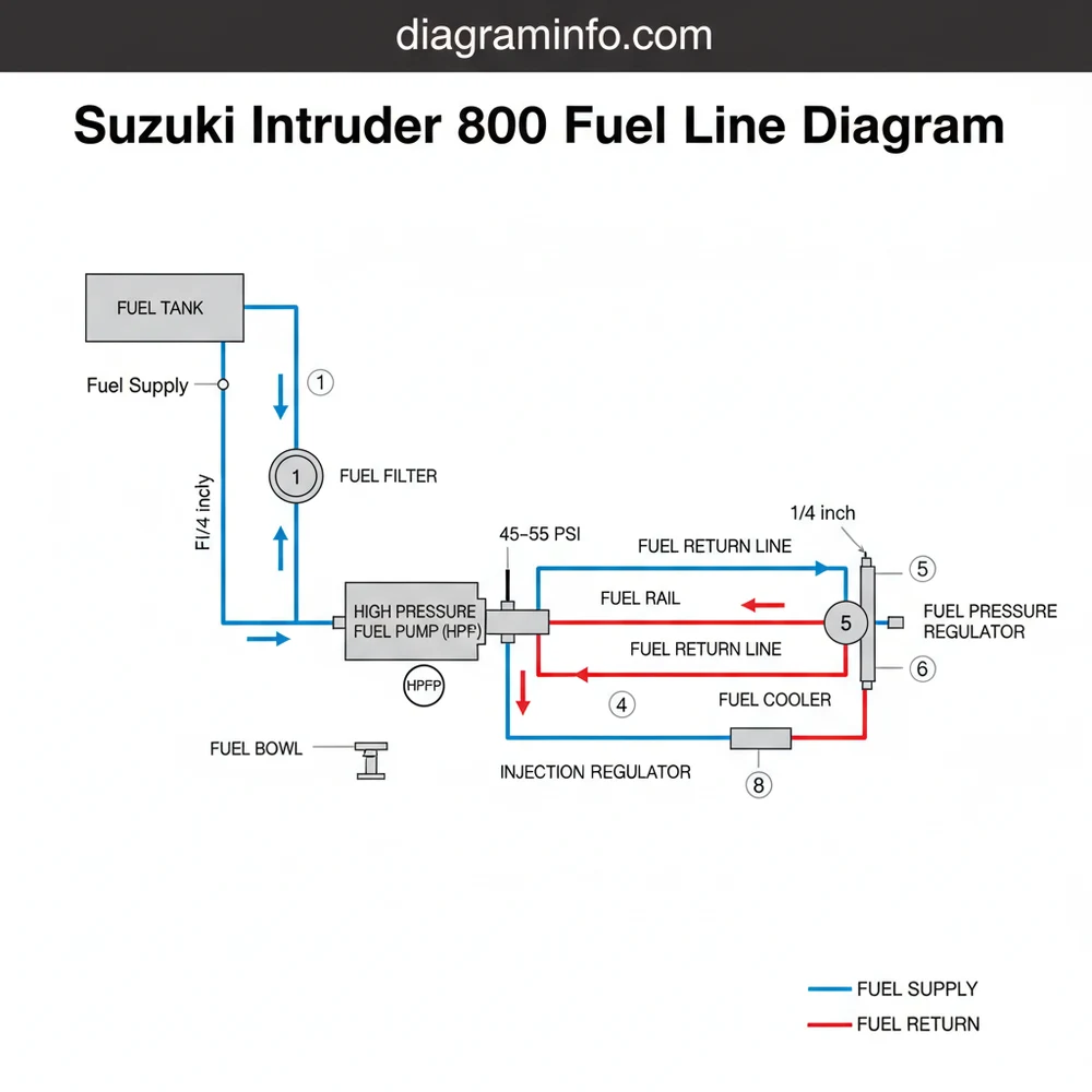 suzuki intruder 800 fuel line diagram diagram with labeled components and explanations