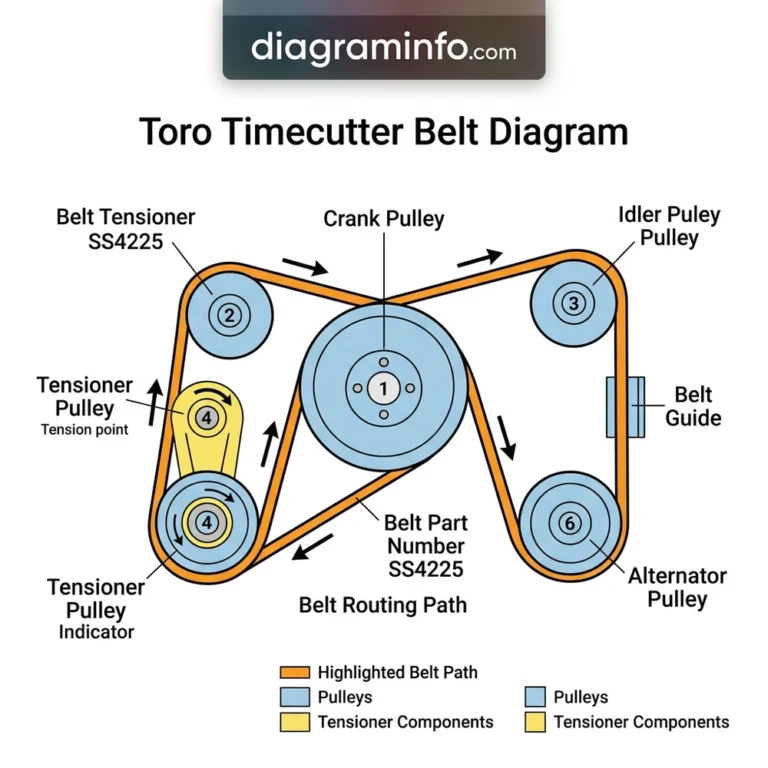 toro timecutter belt diagram diagram with labeled components and explanations