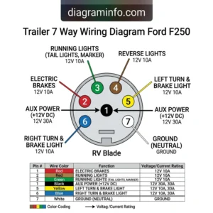 trailer 7 way wiring diagram ford f250 diagram with labeled components and explanations