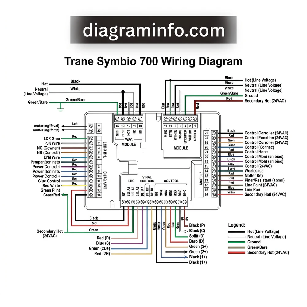 trane symbio 700 wiring diagram diagram with labeled components and explanations