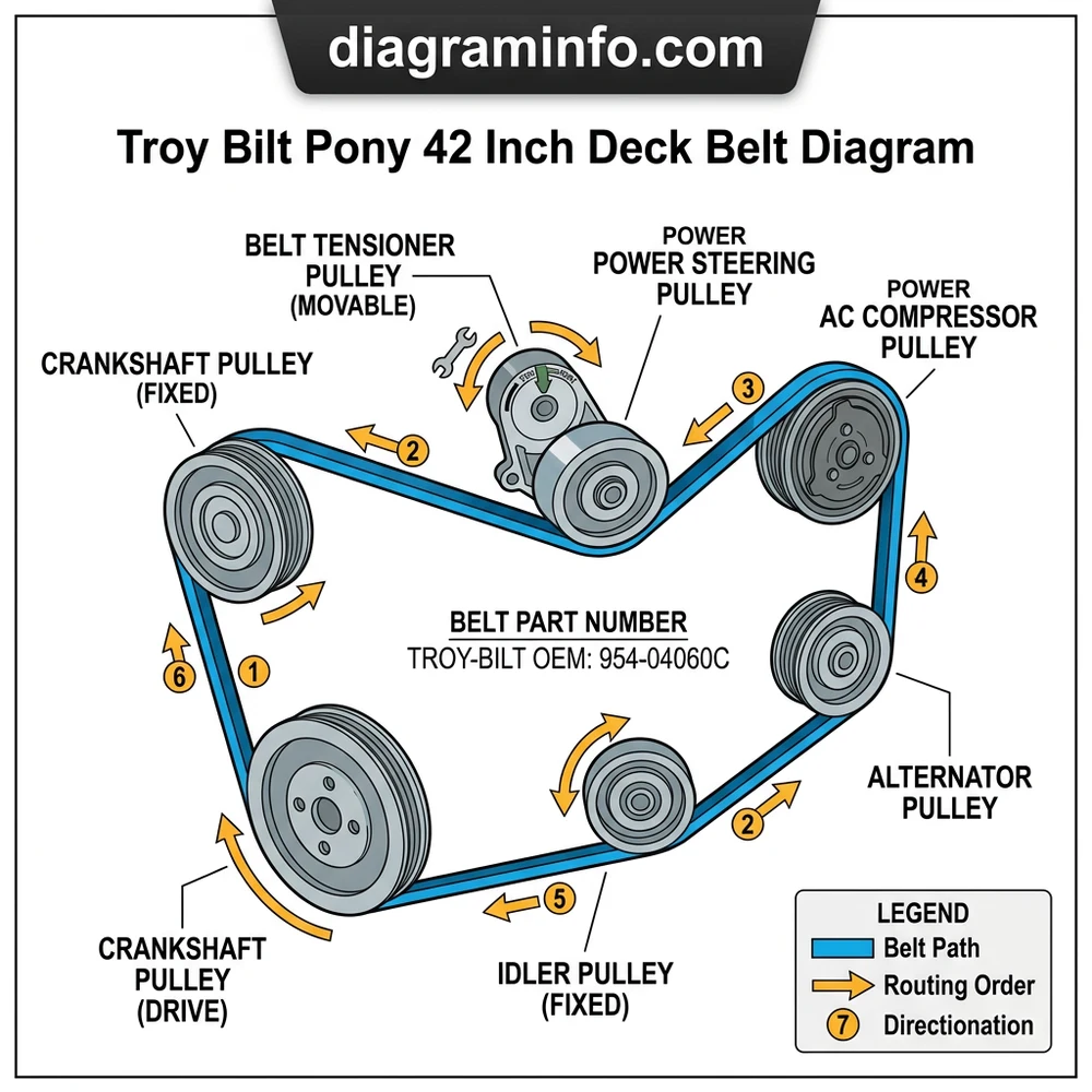 Troy-Bilt Pony 42 Inch Deck Belt Diagram: Proper Routing 2026