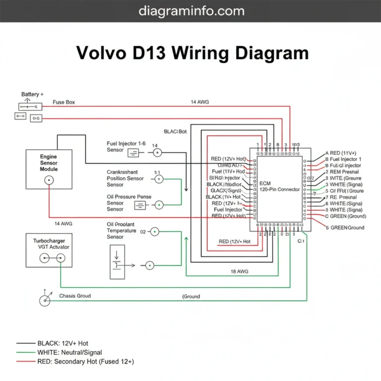 volvo d13 wiring diagram diagram with labeled components and explanations
