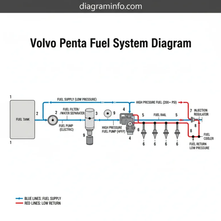 volvo penta fuel system diagram diagram with labeled components and explanations