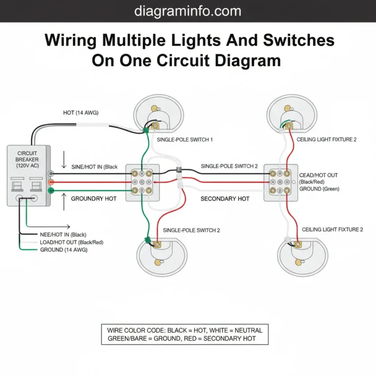 wiring multiple lights and switches on one circuit diagram diagram with labeled components and explanations