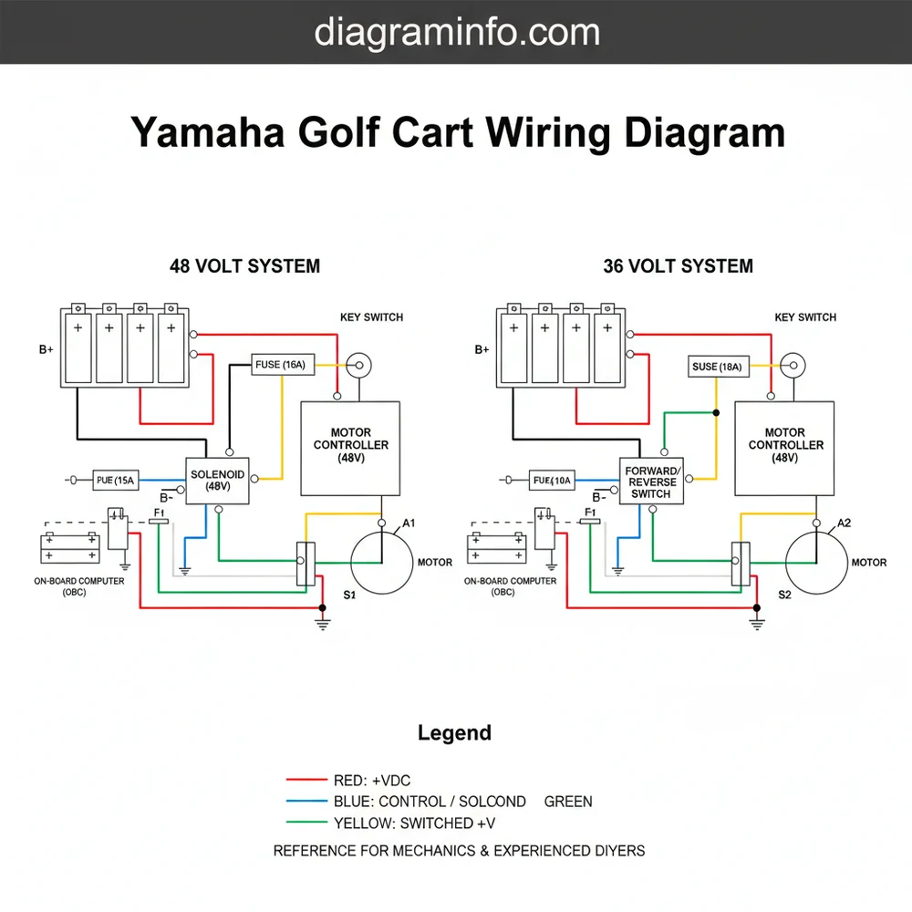 yamaha golf cart wiring diagram diagram with labeled components and explanations