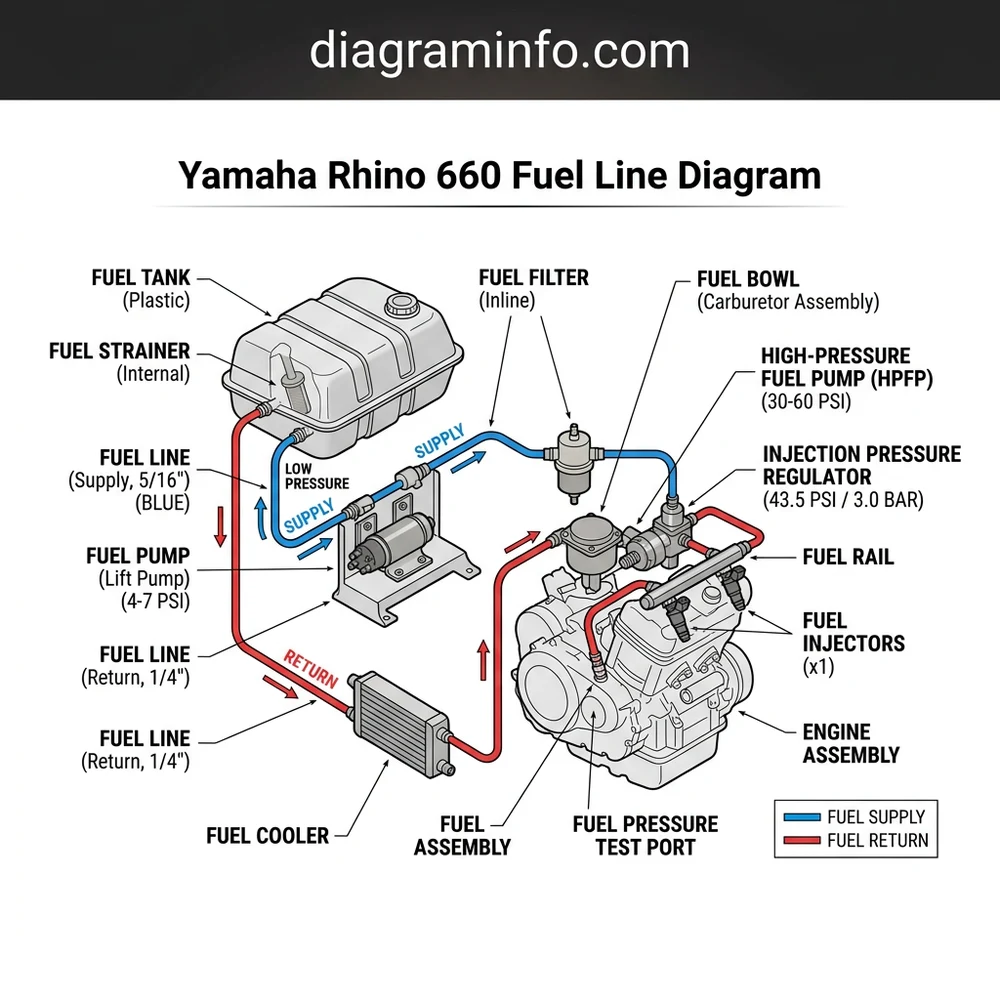 yamaha rhino 660 fuel line diagram diagram with labeled components and explanations