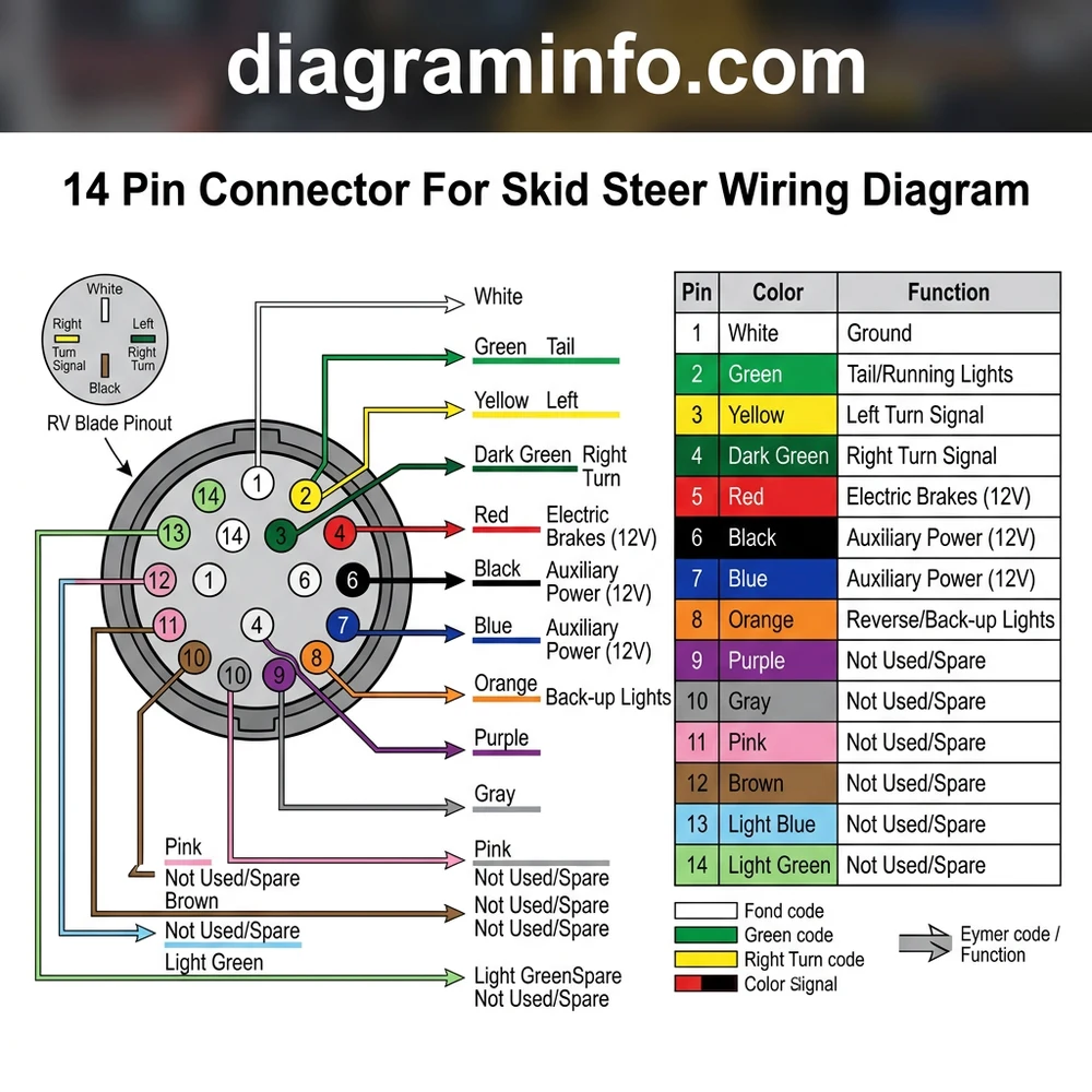 14 pin connector for skid steer wiring diagram diagram with labeled components and explanations