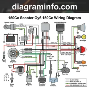 150cc scooter gy6 150cc wiring diagram diagram with labeled components and explanations