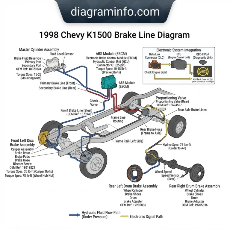 1998 chevy k1500 brake line diagram diagram with labeled components and explanations