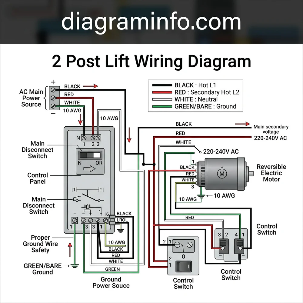 2 post lift wiring diagram diagram with labeled components and explanations