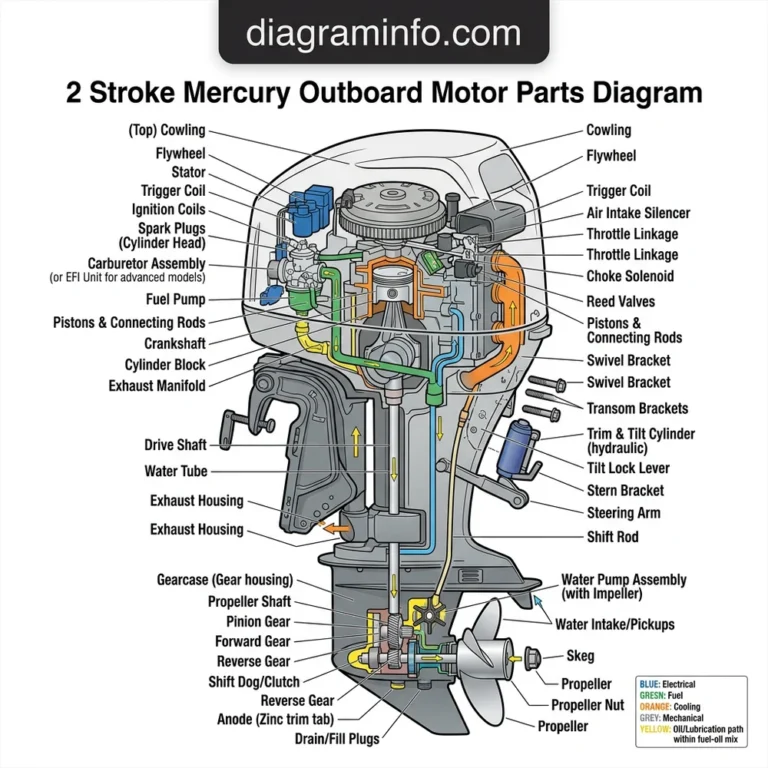 2 stroke mercury outboard motor parts diagram diagram with labeled components and explanations